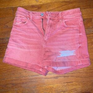 American Eagle Pink Ripped Shorts Size 2
